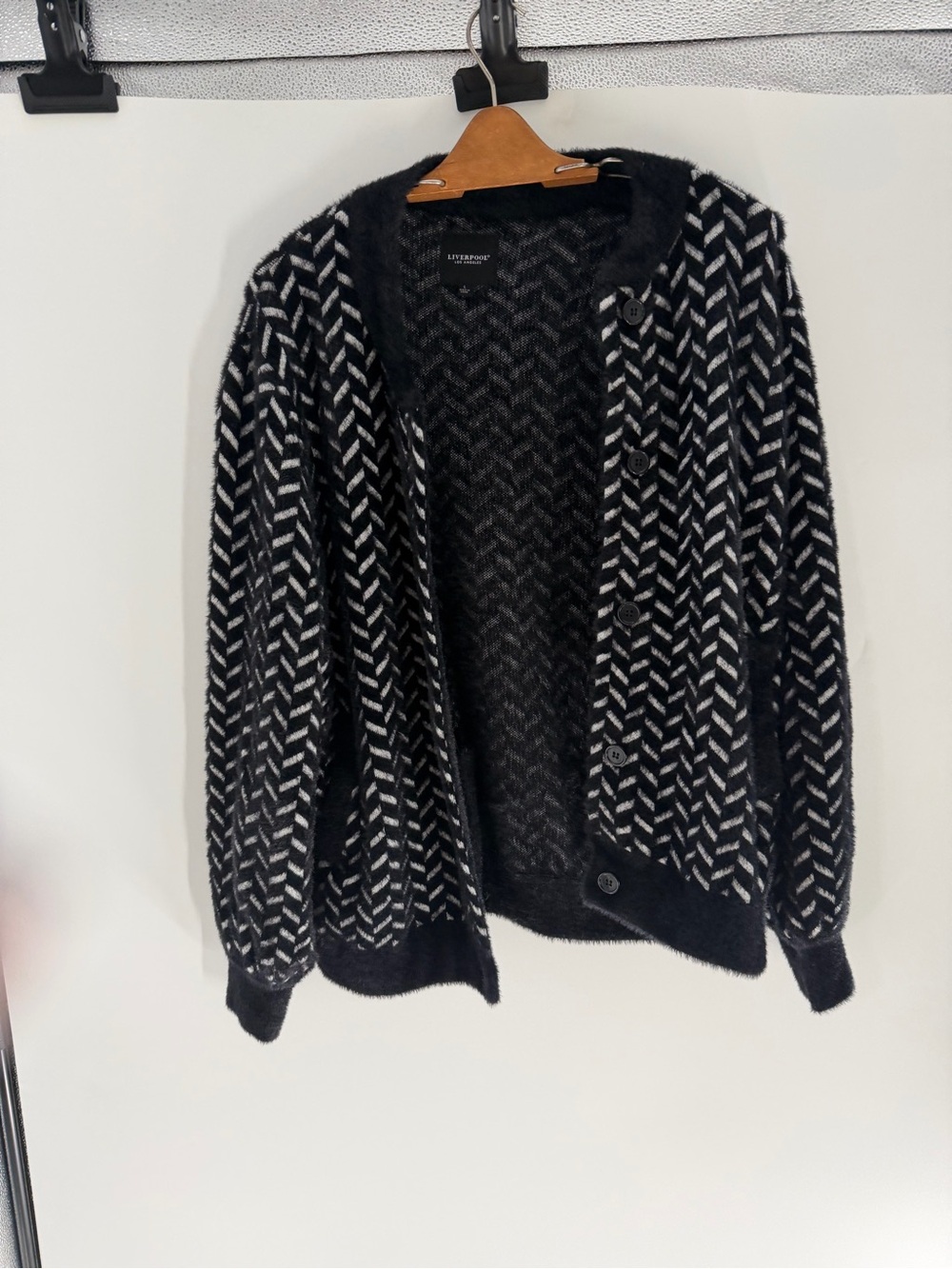 Liverpool Jeans Company Black and White Chevron Cardigan